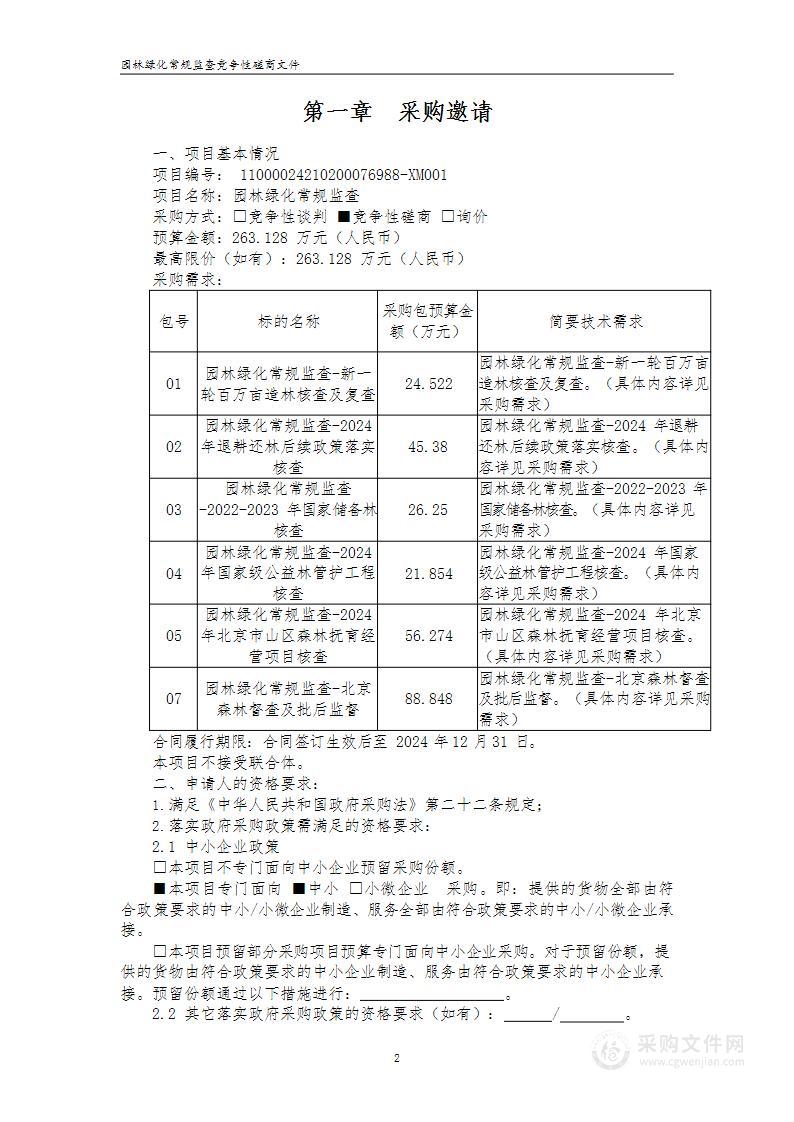 园林绿化常规监查（第七包）