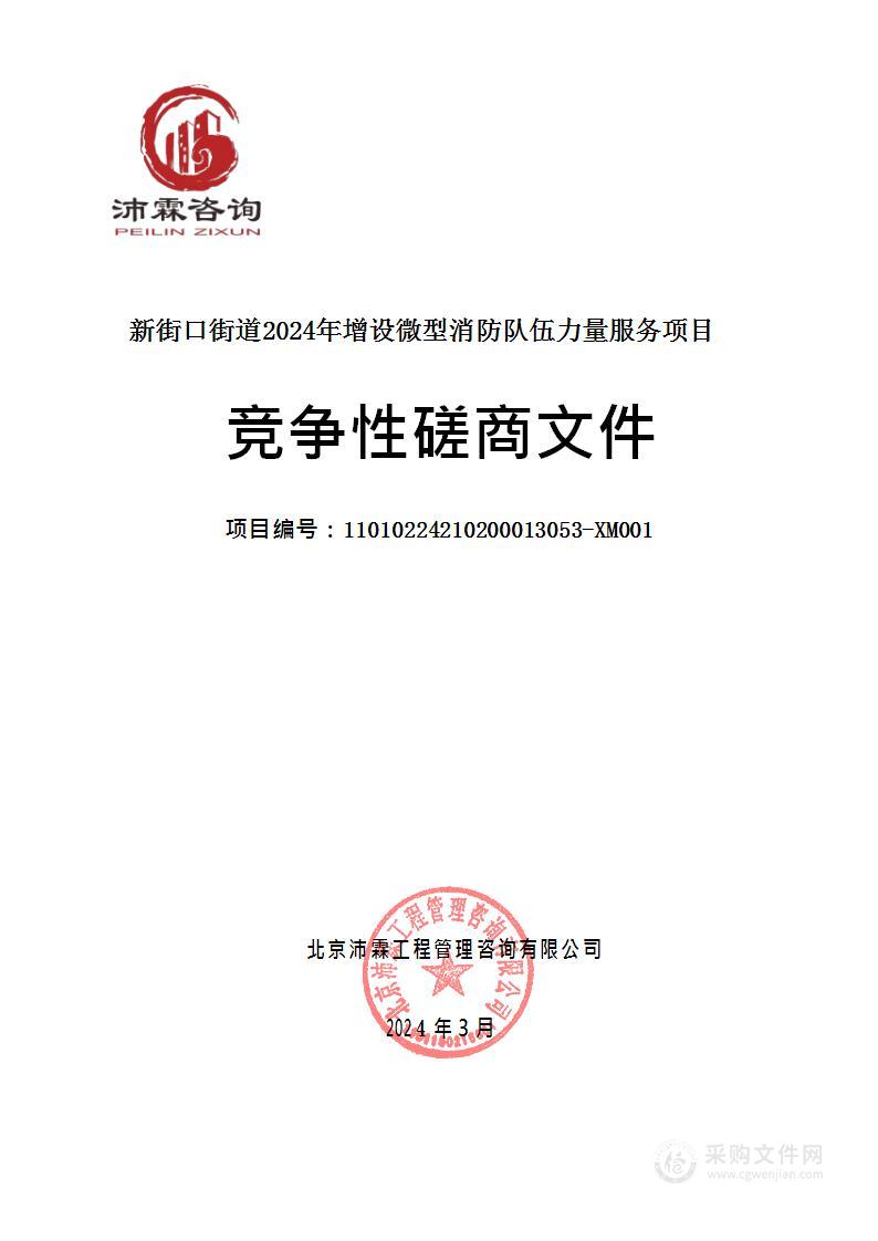 新街口街道2024年增设微型消防队伍力量服务项目