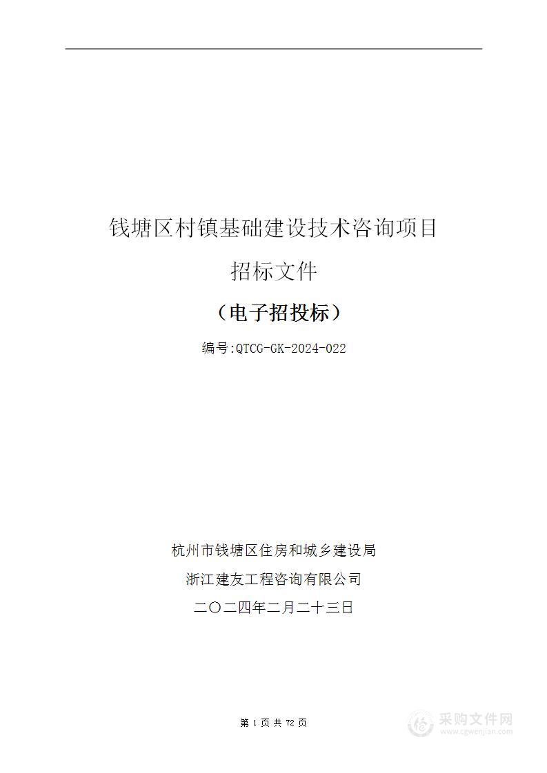 钱塘区村镇基础建设技术咨询项目