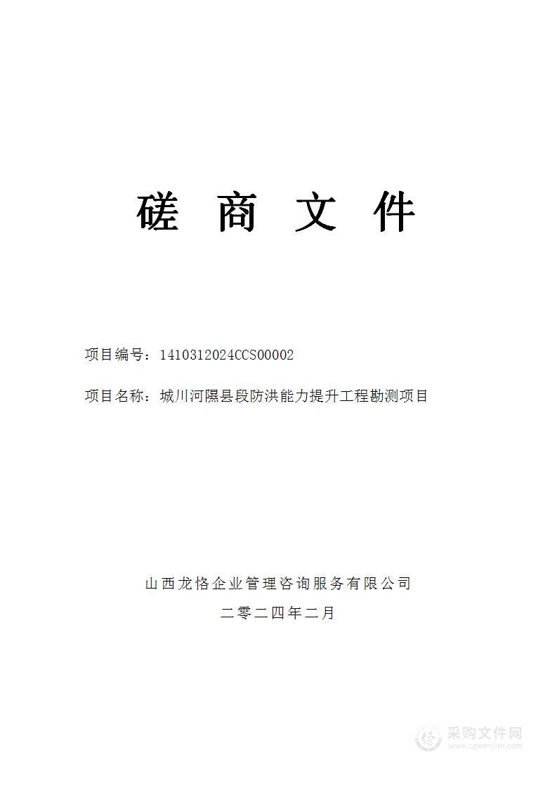 城川河隰县段防洪能力提升工程勘测项目