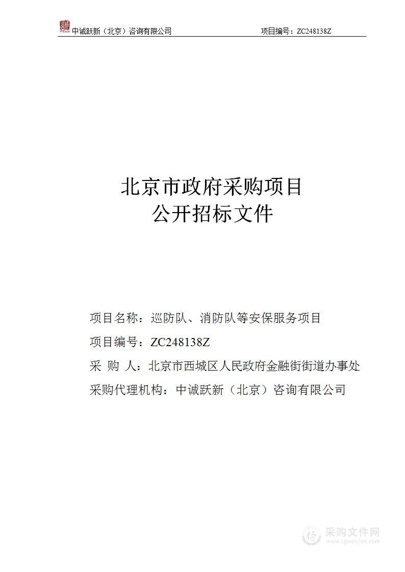 巡防队、消防队等安保服务项目