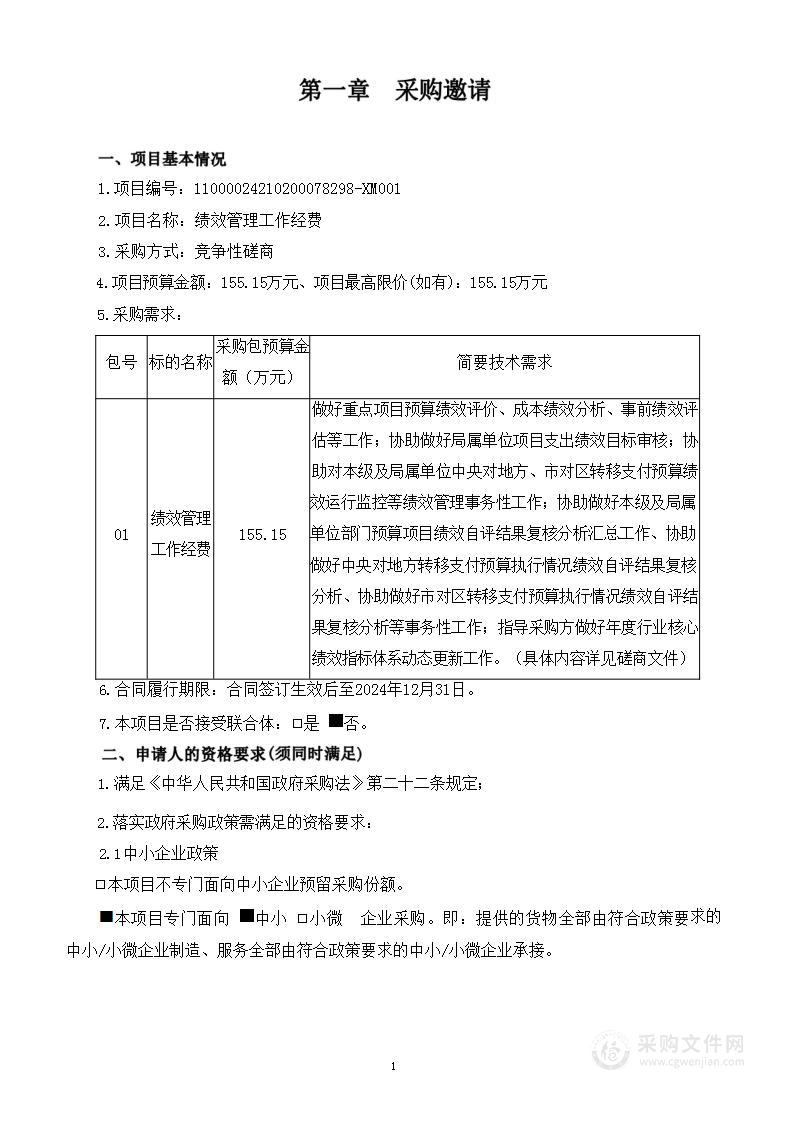 绩效管理工作经费