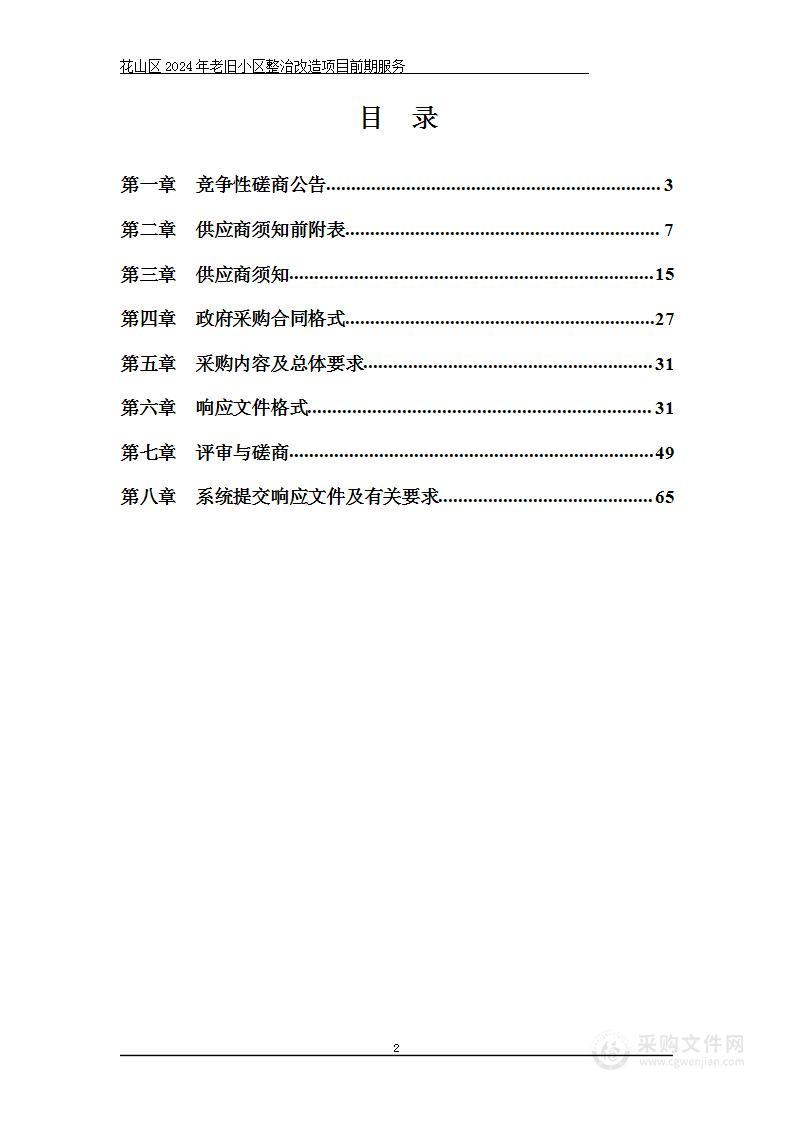 花山区2024年老旧小区整治改造项目前期服务