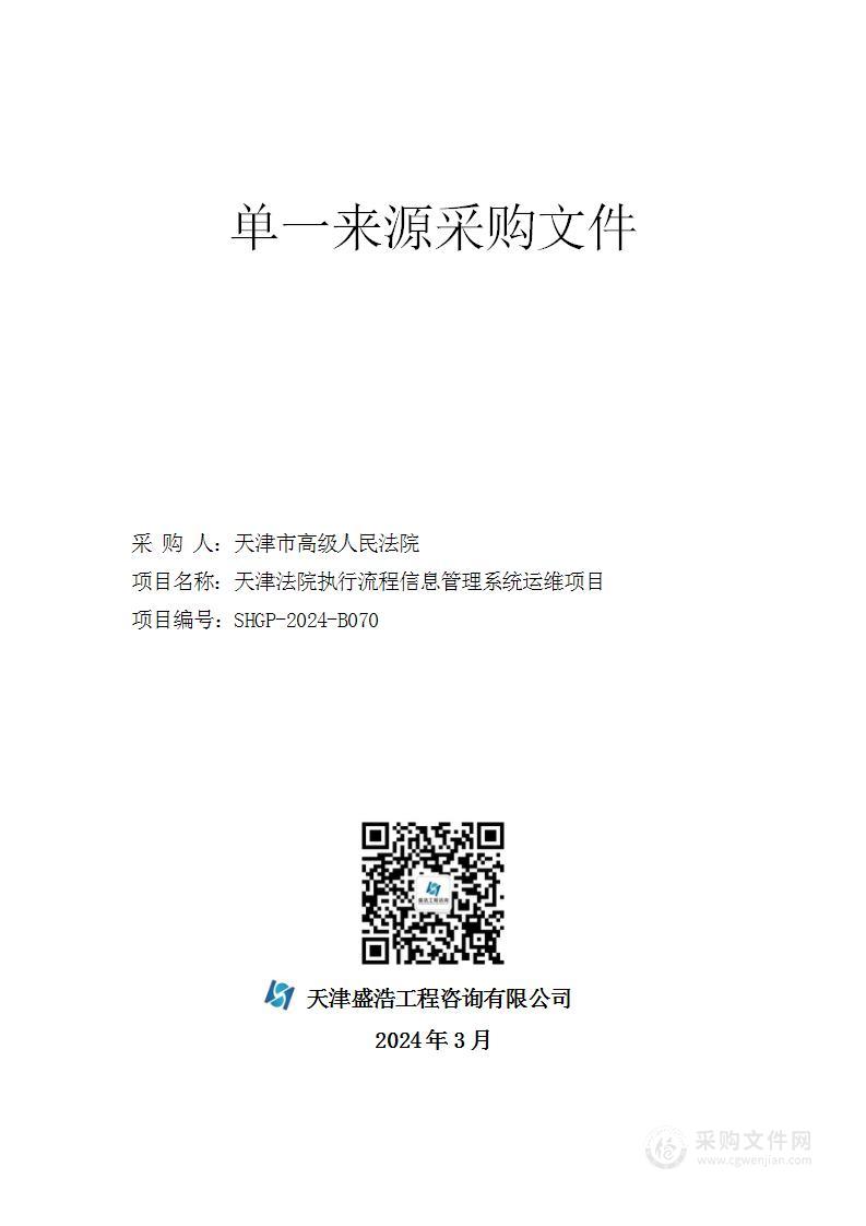 天津法院执行流程信息管理系统运维项目