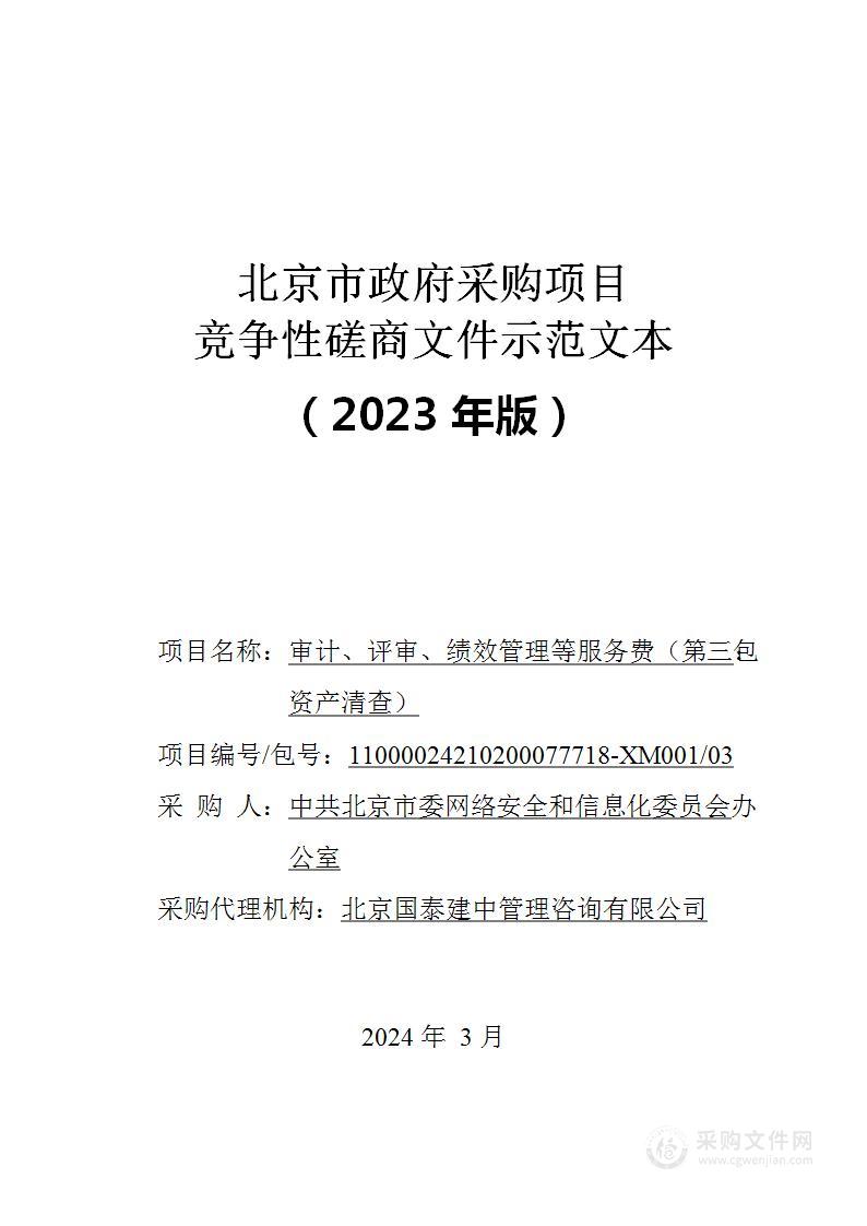 审计、评审、绩效管理等服务费（第三包）