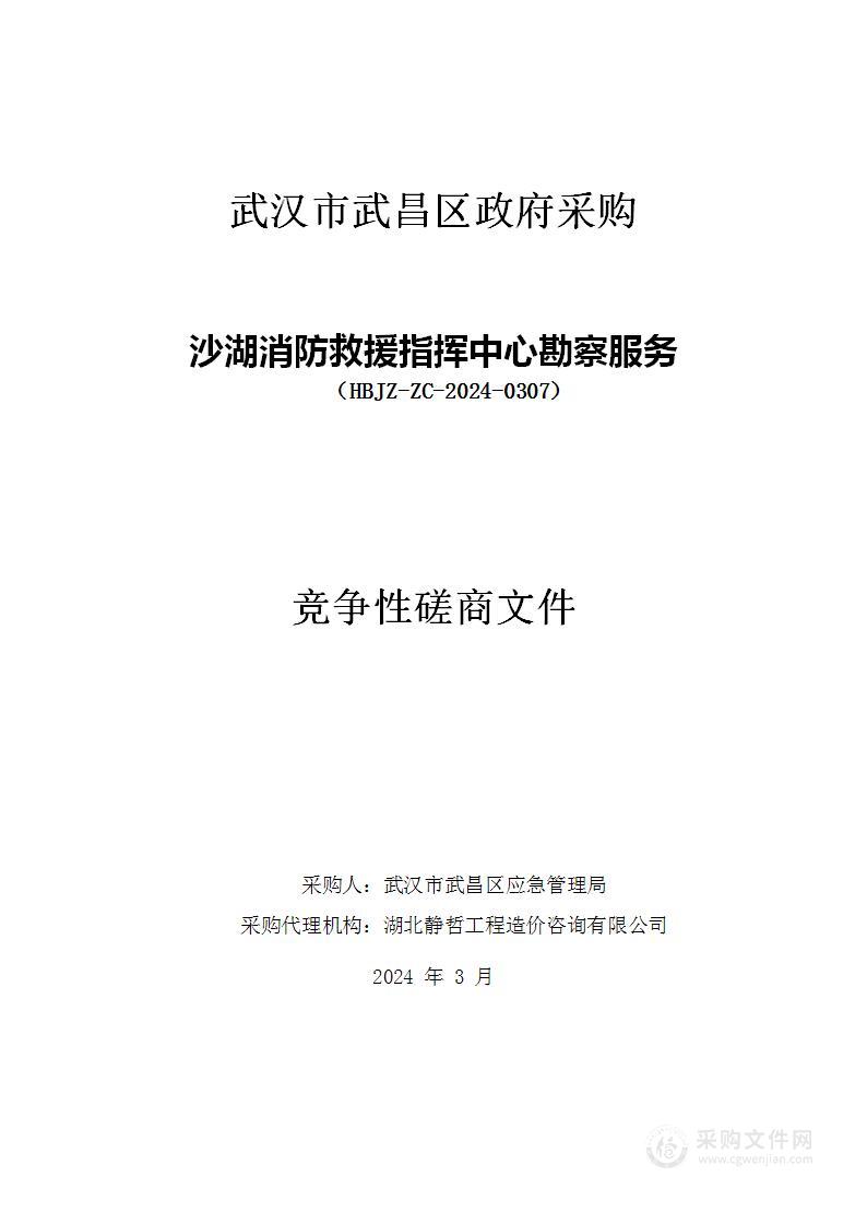 武汉市武昌区应急管理局沙湖消防救援指挥中心勘察服务