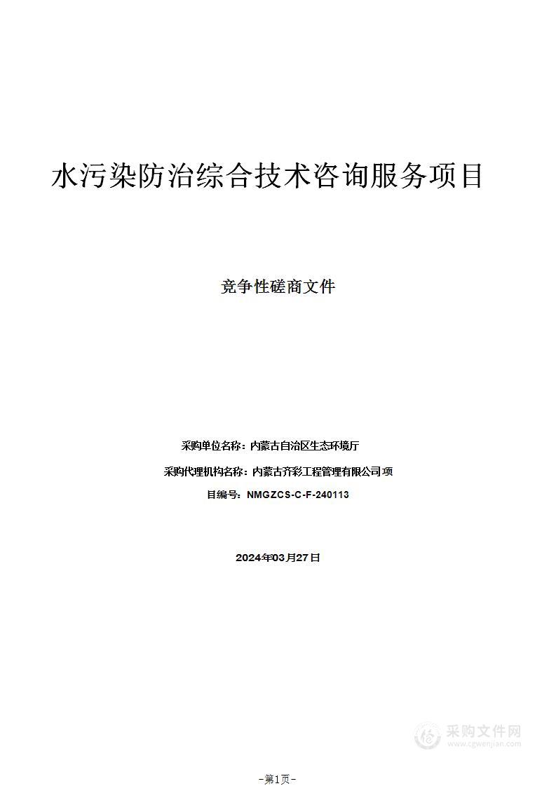 水污染防治综合技术咨询服务项目