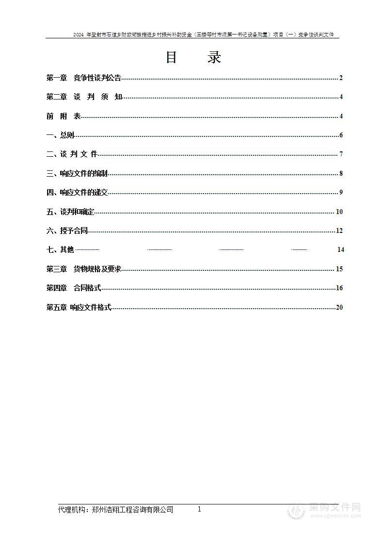 登封市石道乡人民政府2024年登封市石道乡财政衔接推进乡村振兴补助资金（王楼等村市派第一书记设备购置）项目（一）项目