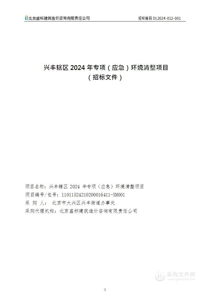 兴丰辖区2024年专项（应急）环境清整项目