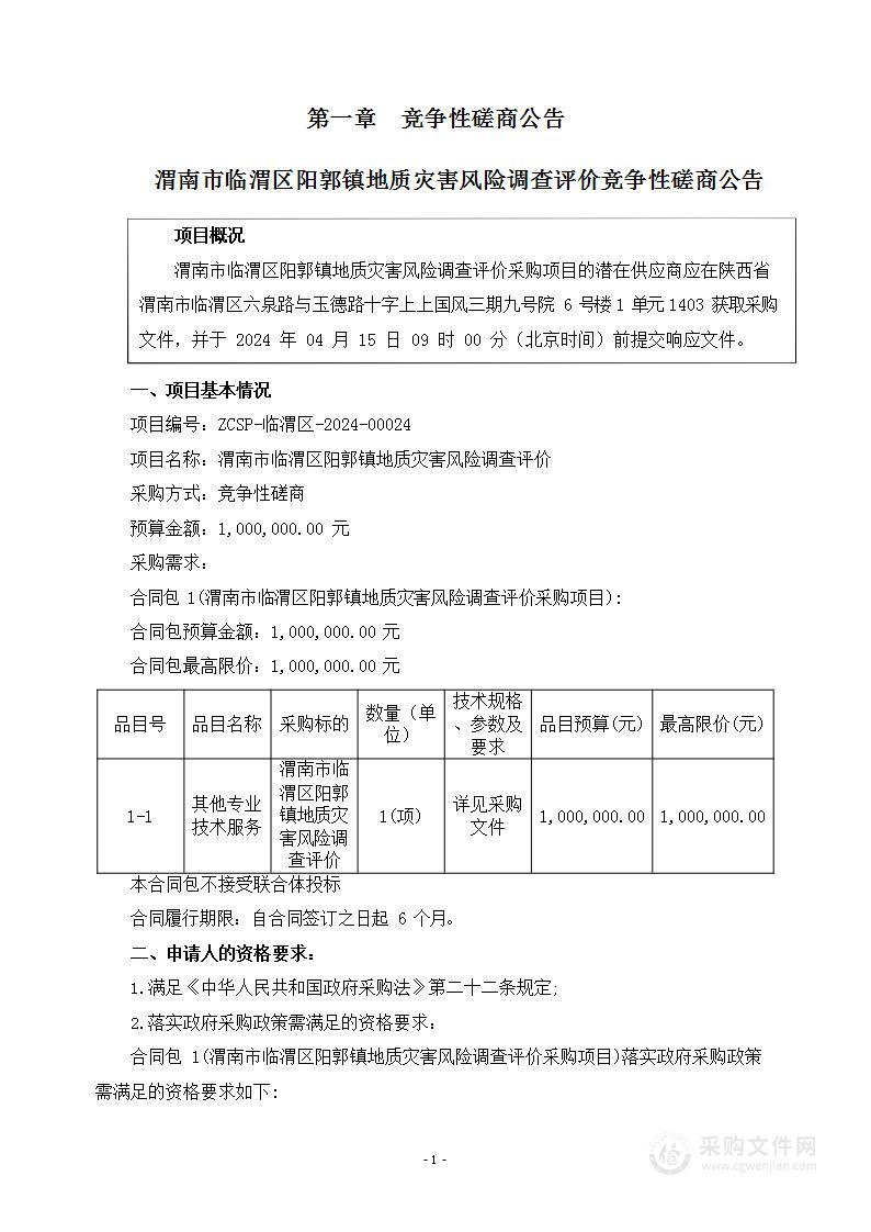 渭南市临渭区阳郭镇地质灾害风险调查评价