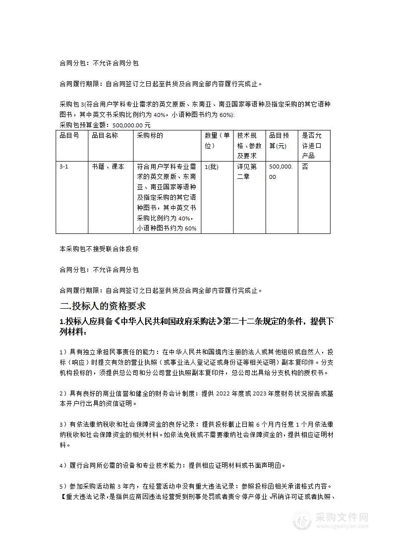 广东外语外贸大学2024年外文原版图书采购项目