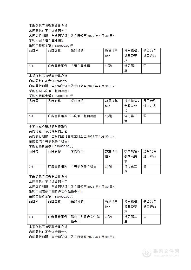 2024年度广州市文化广电旅游局全媒体传播策划项目