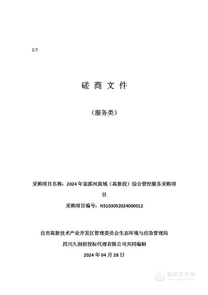 2024年釜溪河流域（高新段）综合管控服务采购项目