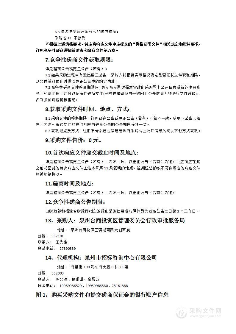 泉州台商投资区管理委员会行政审批服务局评审服务