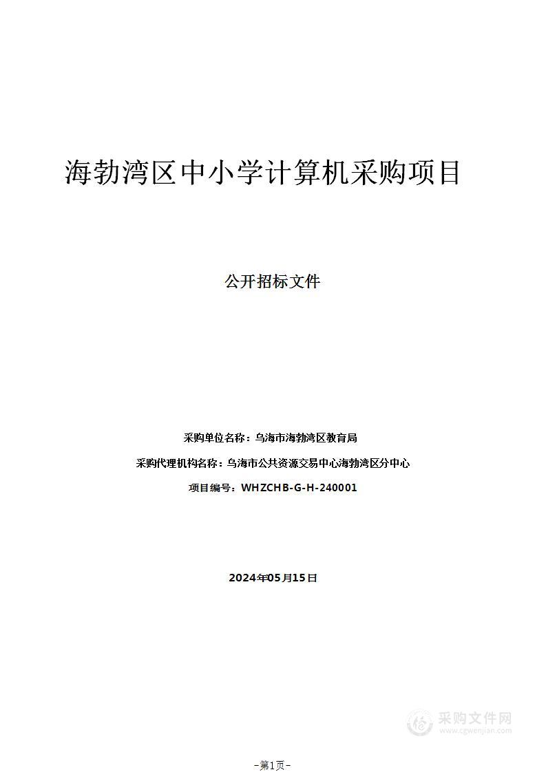 海勃湾区中小学计算机采购项目