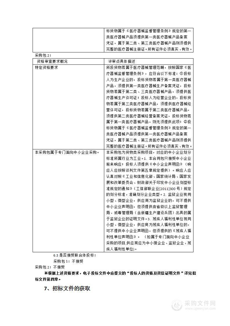 短波理疗仪、预处理清洗机采购项目