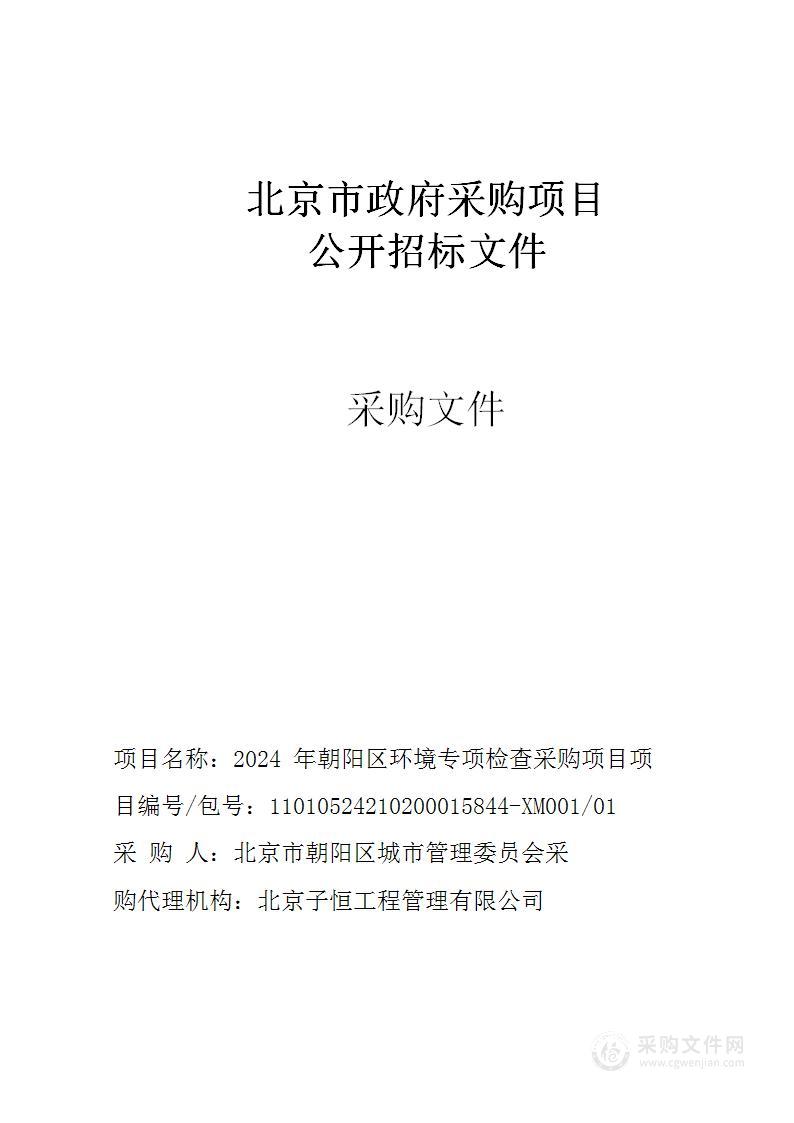 2024年朝阳区环境专项检查采购项目（一标段）