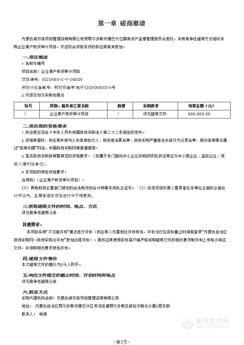 企业清产核资审计项目