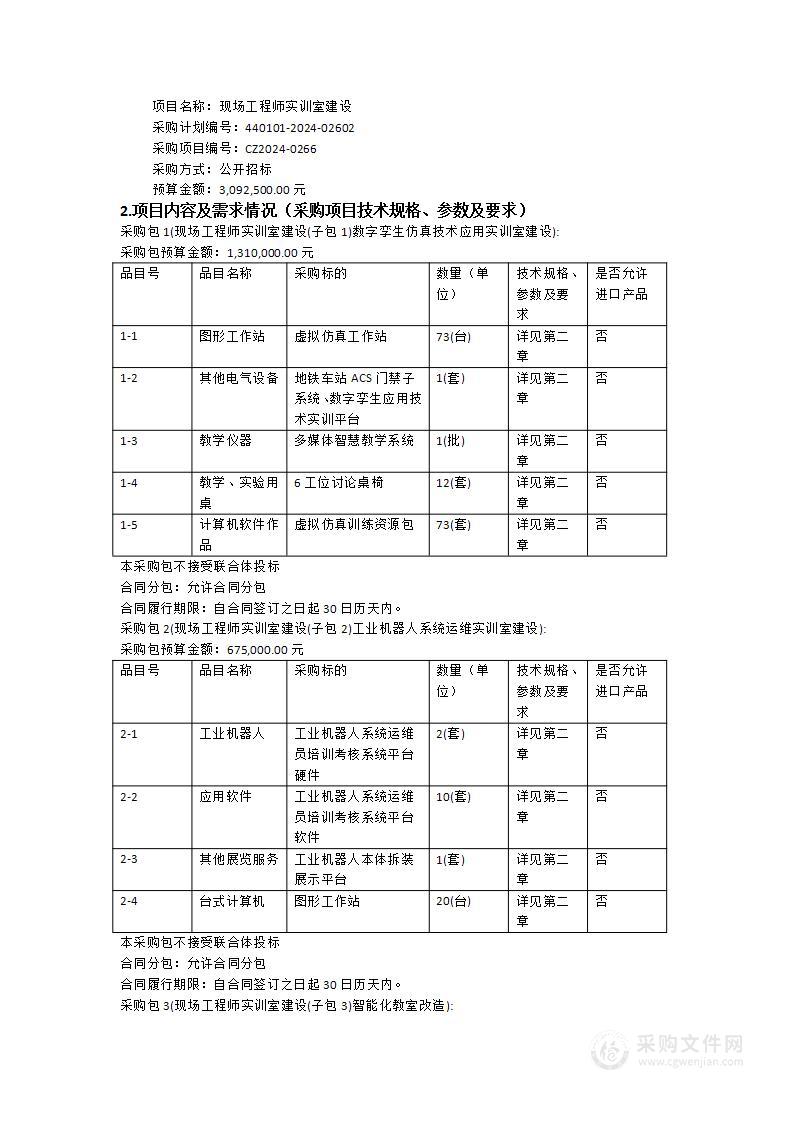 现场工程师实训室建设