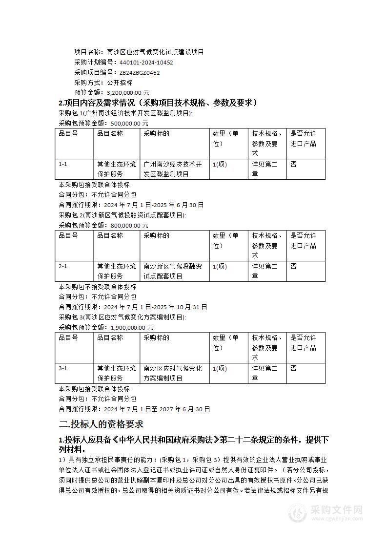 南沙区应对气候变化试点建设项目