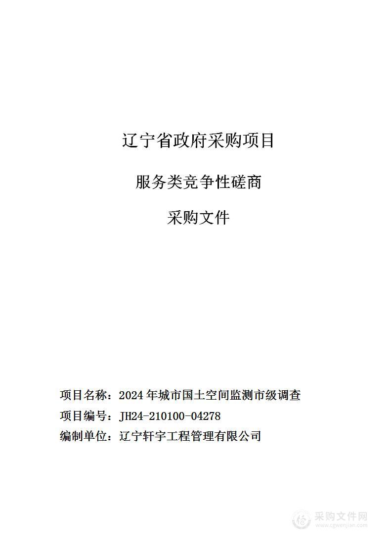 2024年城市国土空间监测市级调查