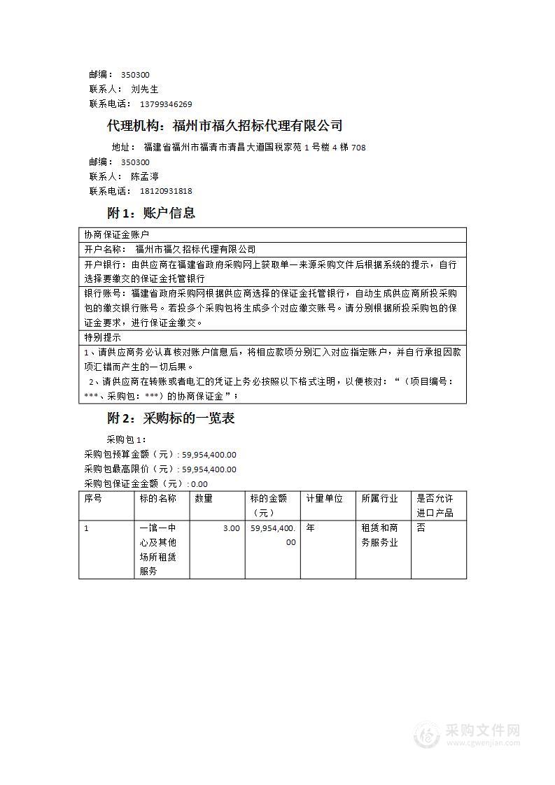 “一馆一中心”及其他场所租赁项目