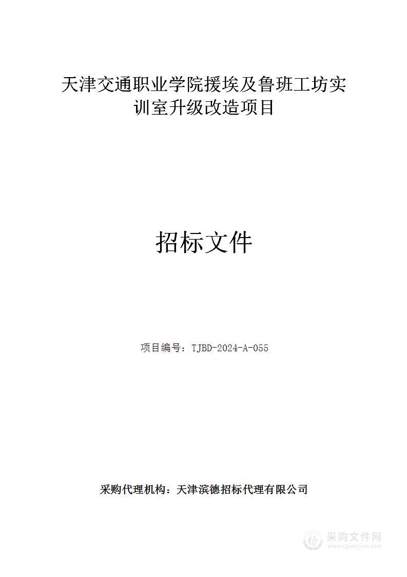 天津交通职业学院援埃及鲁班工坊实训室升级改造项目