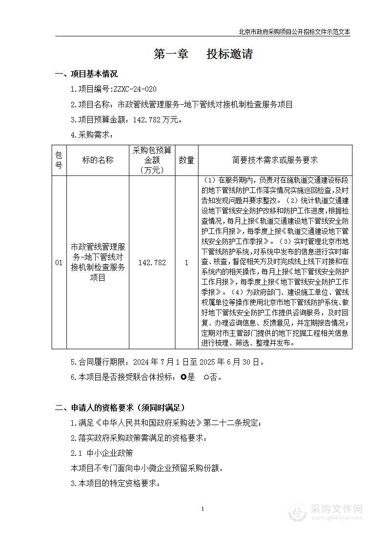 市政管线管理服务-地下管线对接机制检查服务项目