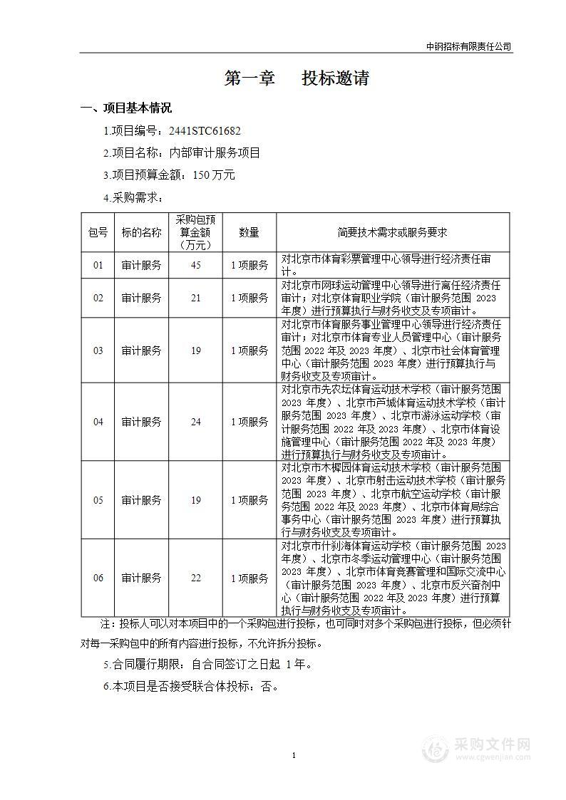 内部审计服务项目