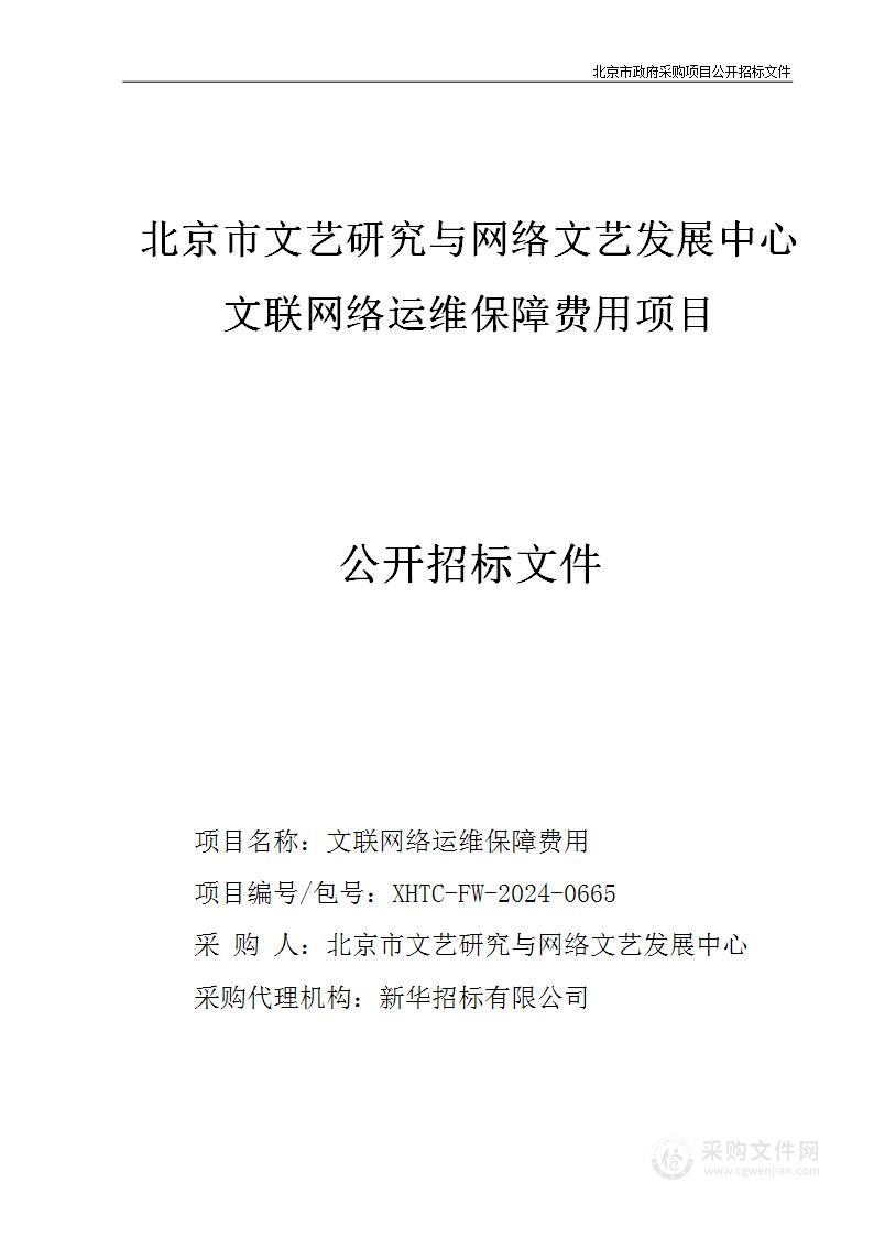 文联网络运维保障费用