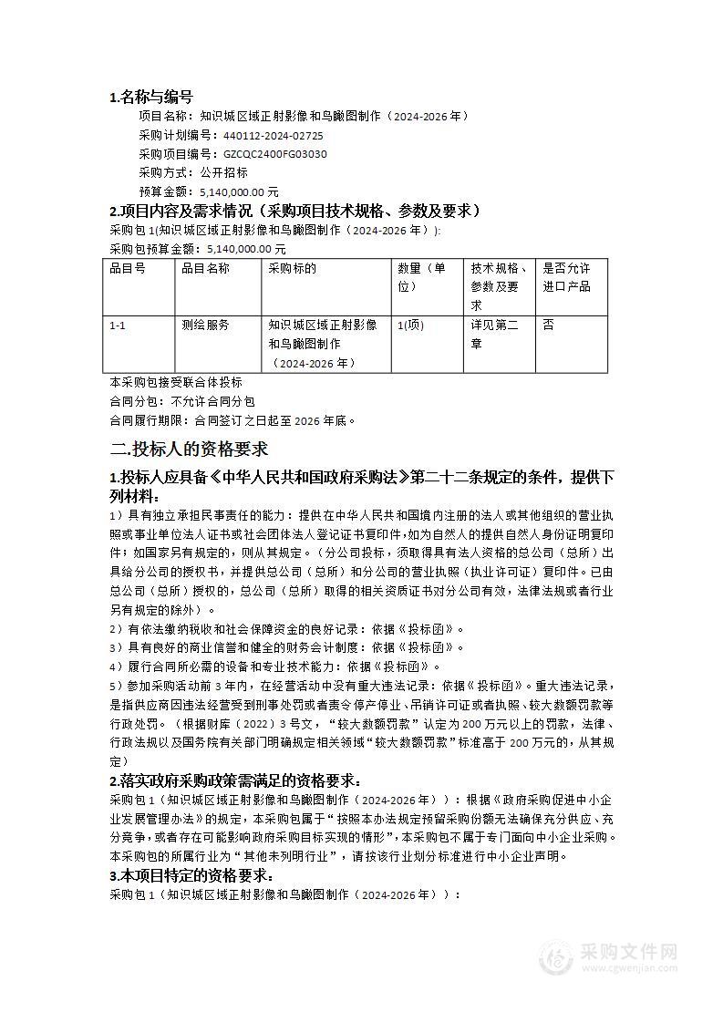 知识城区域正射影像和鸟瞰图制作（2024-2026年）