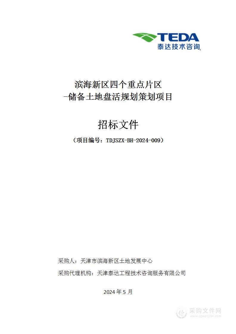 滨海新区四个重点片区-储备土地盘活规划策划项目