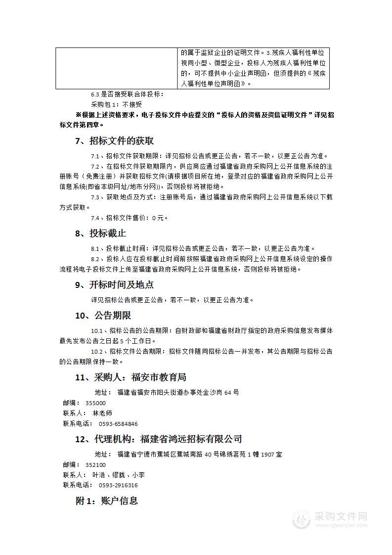 2024年福安市中小学校教室护眼灯采购项目