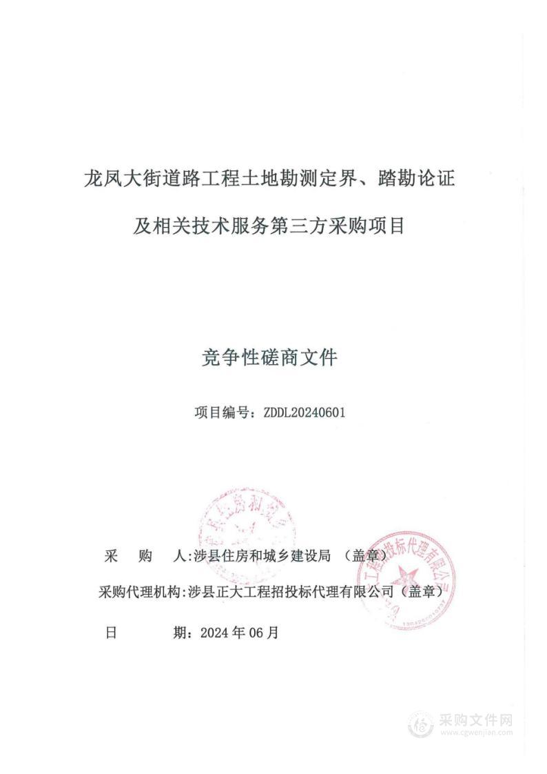 龙凤大街道路工程土地勘测定界、踏勘论证及相关技术服务第三方采购项目