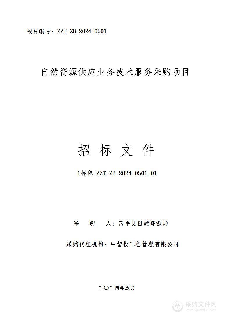 自然资源供应业务技术服务采购项目（第一包）