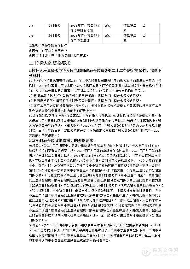 广州开放大学2024年广州市中小学教师继续教育专项培训项目