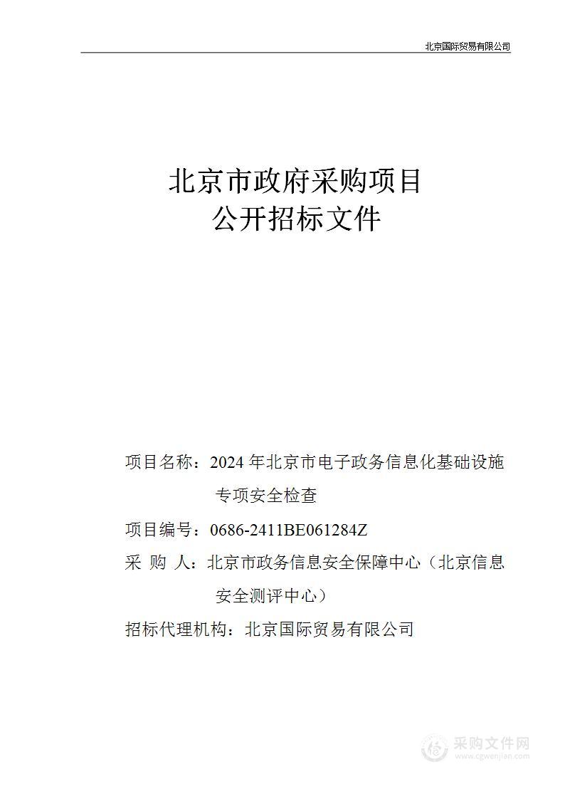 2024年北京市电子政务信息化基础设施专项安全检查