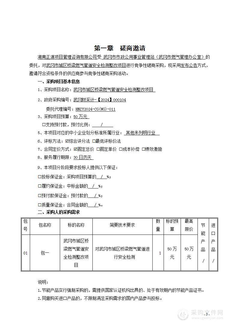 武冈市城区桥梁燃气管道安全检测整改项目