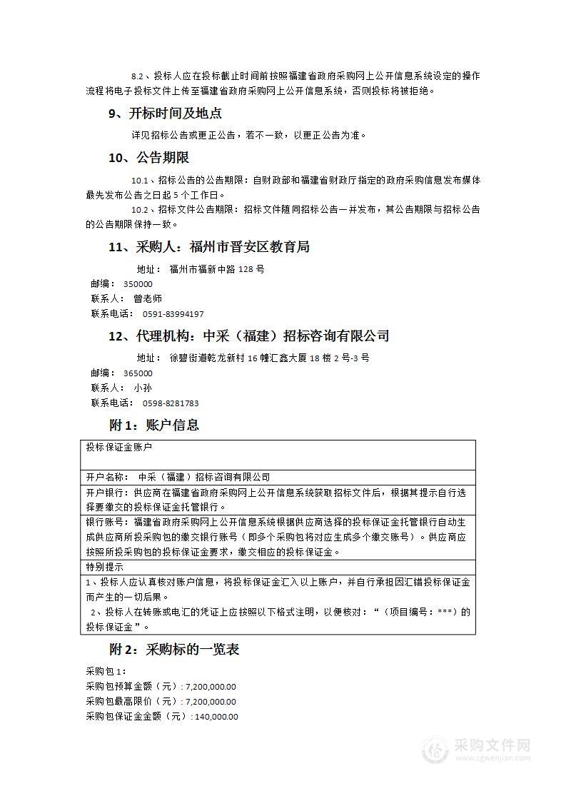 晋安区教育系统智慧校园信息化提升建设项目服务采购