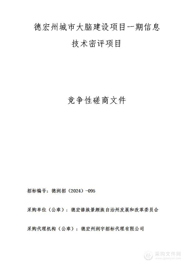 德宏州城市大脑建设项目一期信息技术密评项目