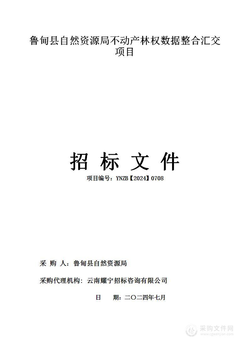 鲁甸县自然资源局不动产林权数据整合汇交项目