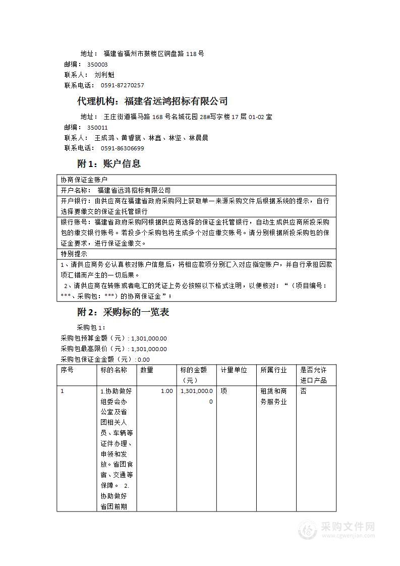 委托承办第二十四届中国国际投资贸易洽谈会福建省代表团筹备组织相关工作项目