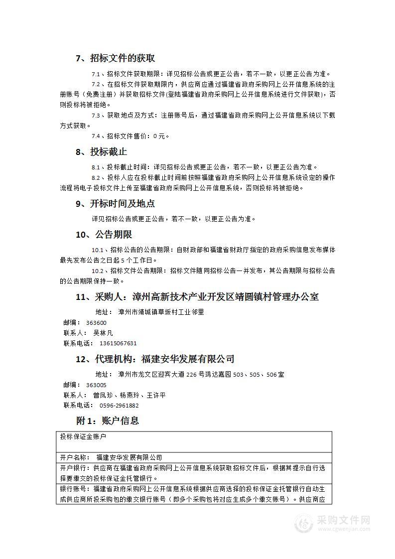 漳州高新产业技术开发区靖圆镇村管理办公室辖区项目建设用地范围内征收工作服务