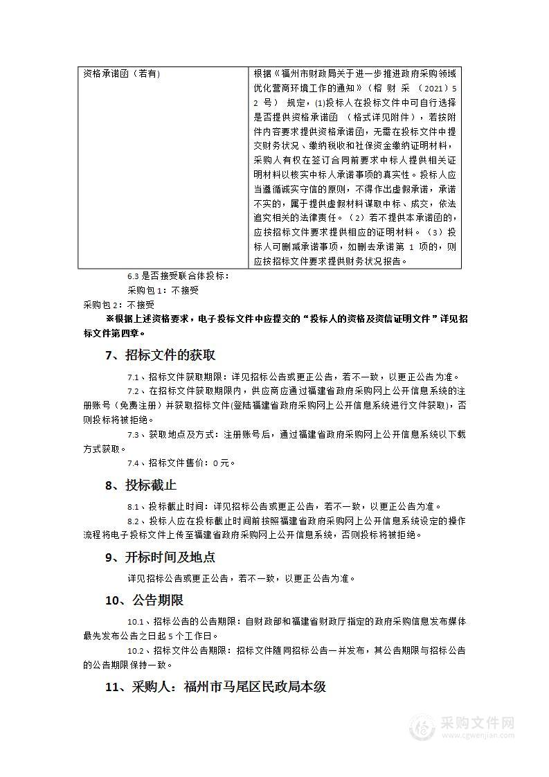 2024年马尾区“福蕾行动计划”服务类采购项目