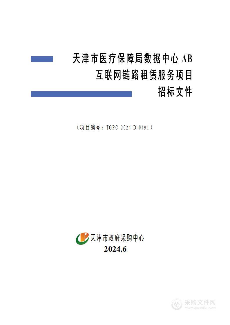 天津市医疗保障局数据中心AB互联网链路租赁服务项目