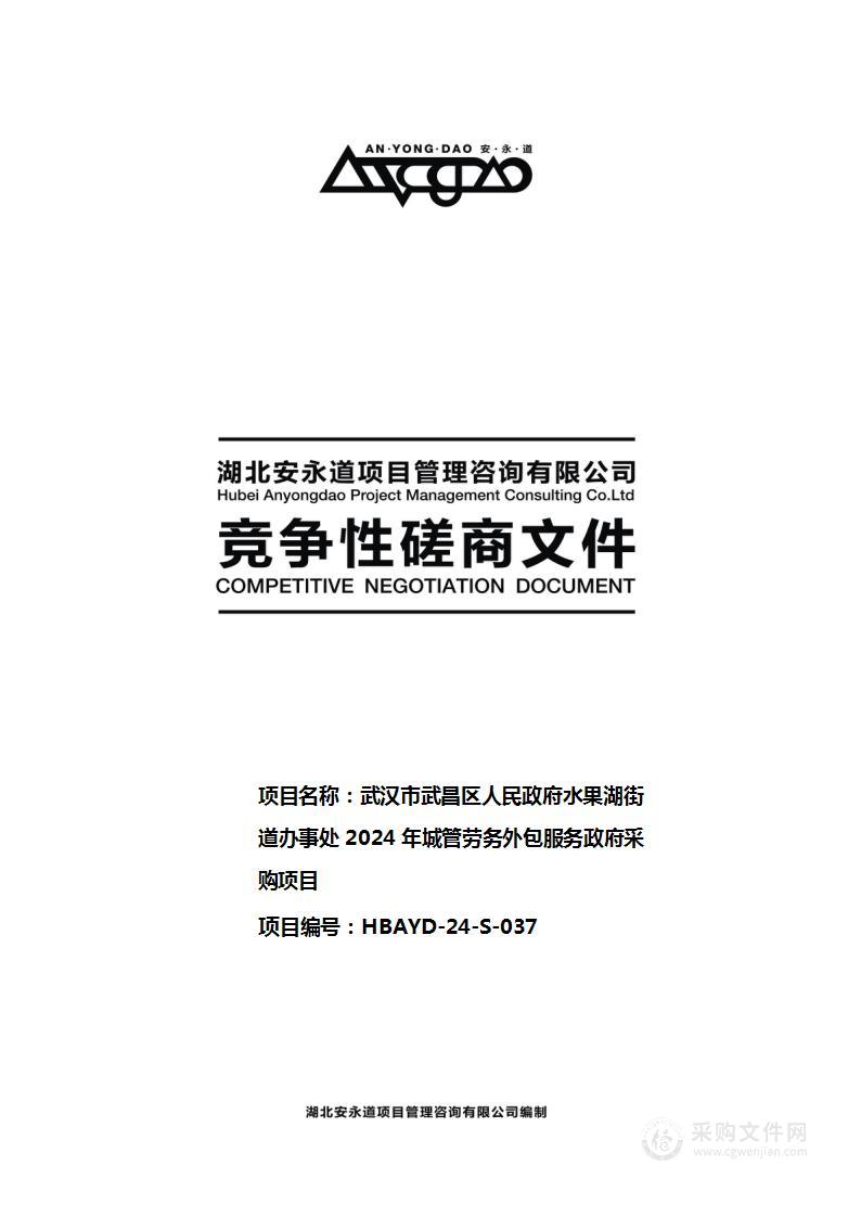 武汉市武昌区人民政府水果湖街道办事处2024年城管劳务外包服务政府采购项目