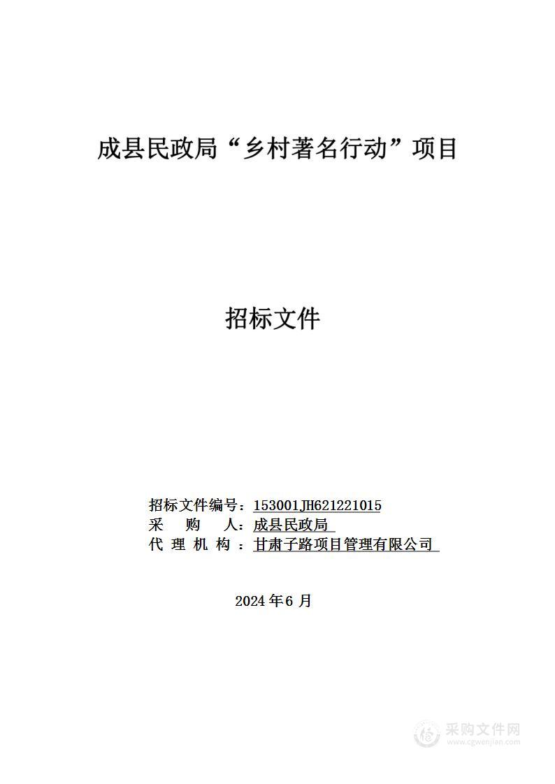 成县民政局“乡村著名行动”项目