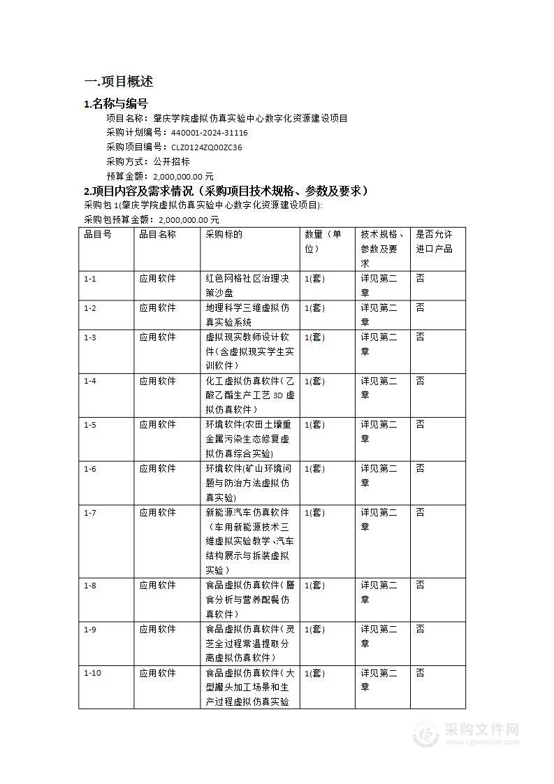 肇庆学院虚拟仿真实验中心数字化资源建设项目