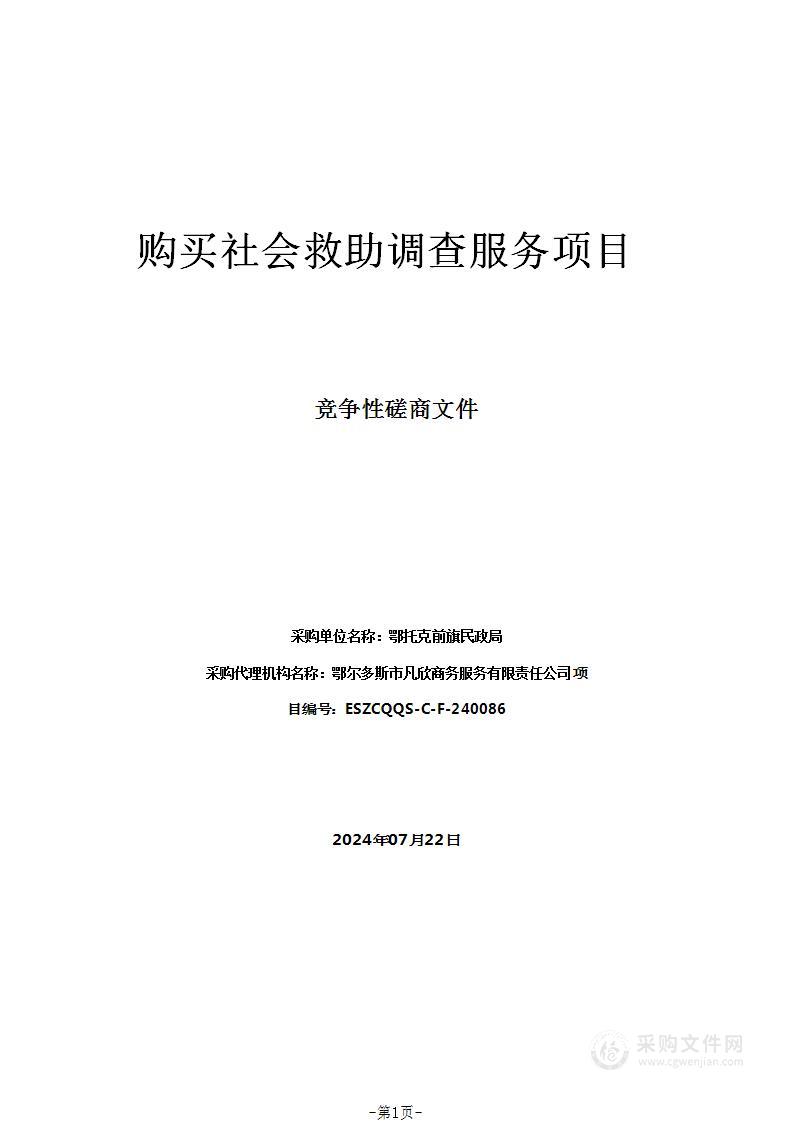 购买社会救助调查服务项目