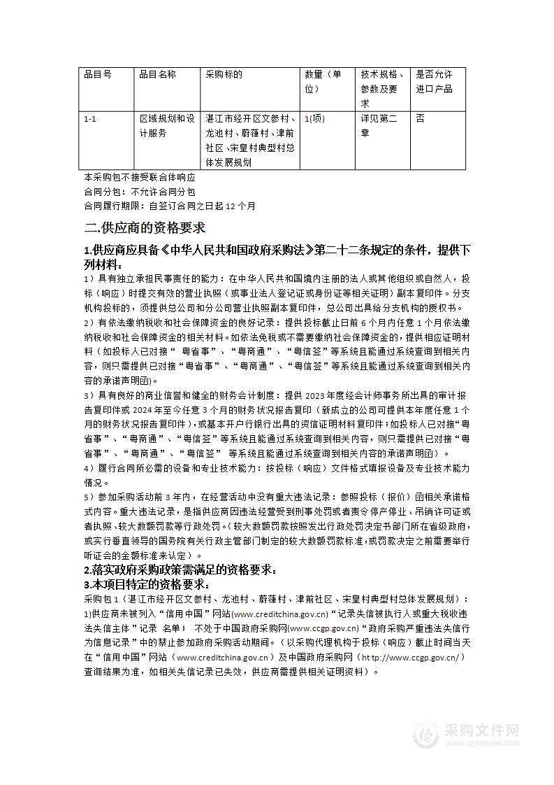 湛江市经开区文参村、龙池村、蔚葎村、津前社区、宋皇村典型村总体发展规划